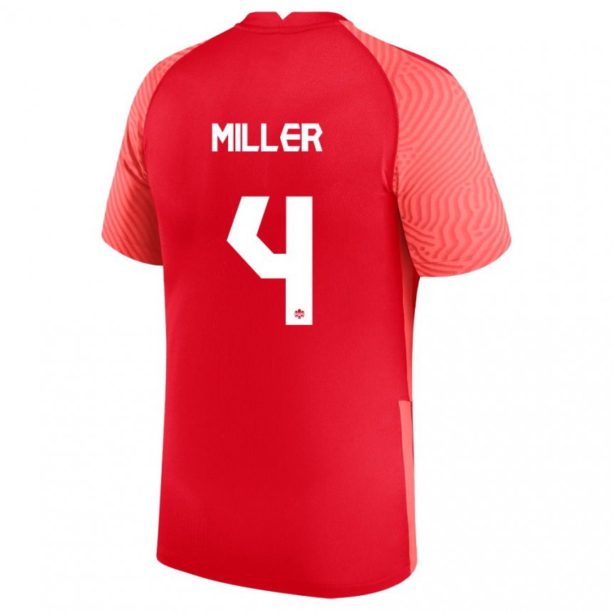 Mujer Camiseta Canadá Kamal Miller #4 Rojo 1ª Equipación 22-24 La Camisa