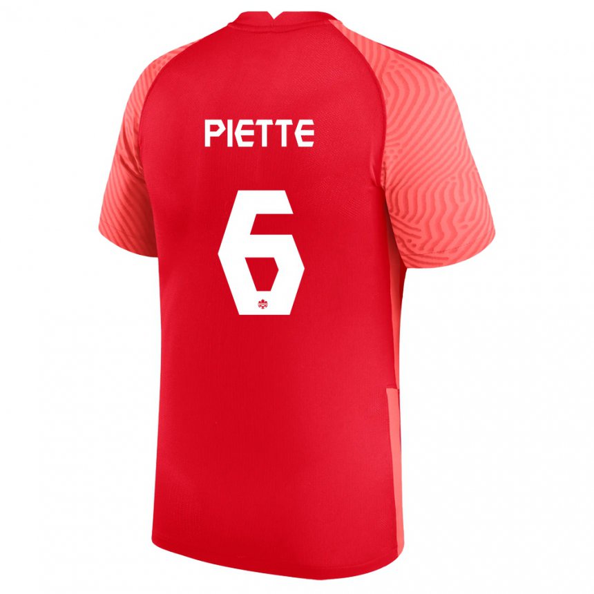 Mujer Camiseta Canadá Samuel Piette #6 Rojo 1ª Equipación 22-24 La Camisa
