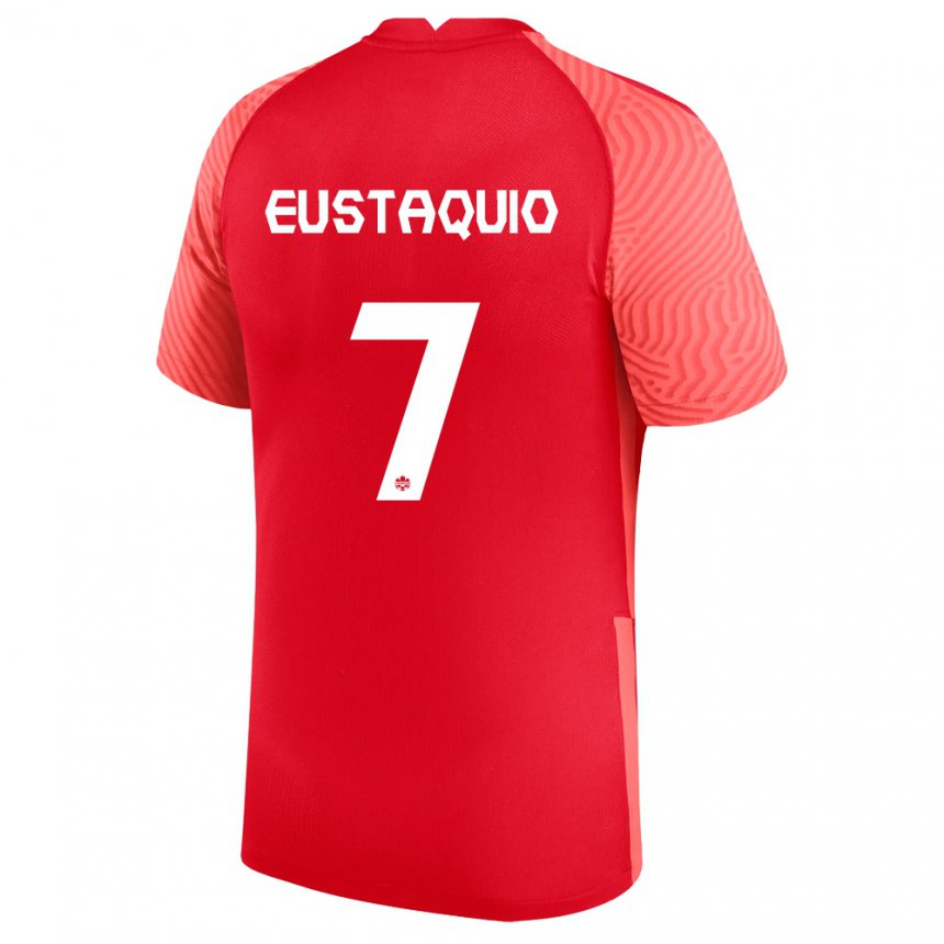 Mujer Camiseta Canadá Stephen Eustaquio #7 Rojo 1ª Equipación 22-24 La Camisa
