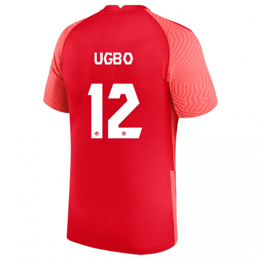 Mujer Camiseta Canadá Ike Ugbo #12 Rojo 1ª Equipación 22-24 La Camisa