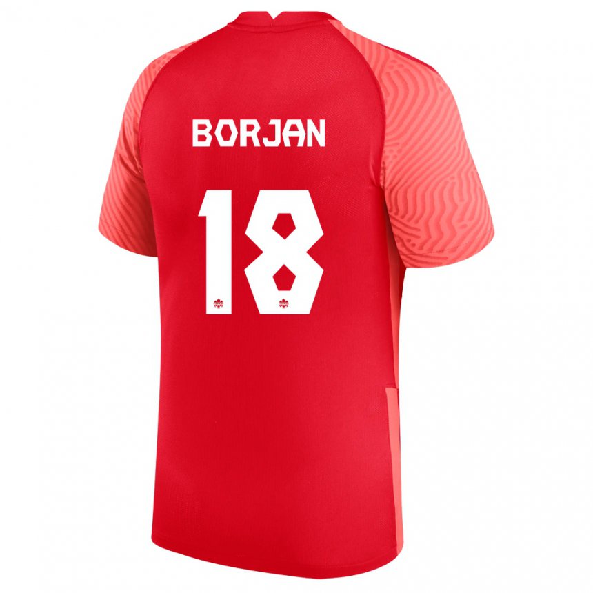 Mujer Camiseta Canadá Milan Borjan #18 Rojo 1ª Equipación 22-24 La Camisa