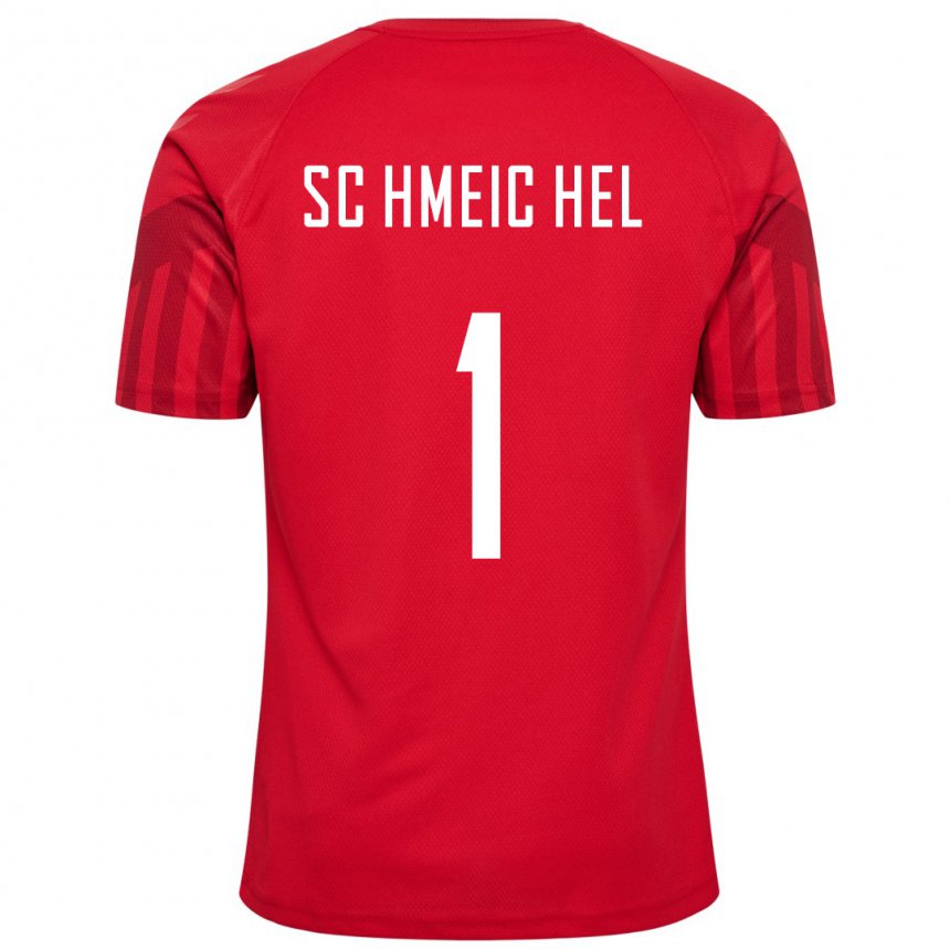 Mujer Camiseta Dinamarca Kasper Schmeichel #1 Rojo 1ª Equipación 22-24 La Camisa