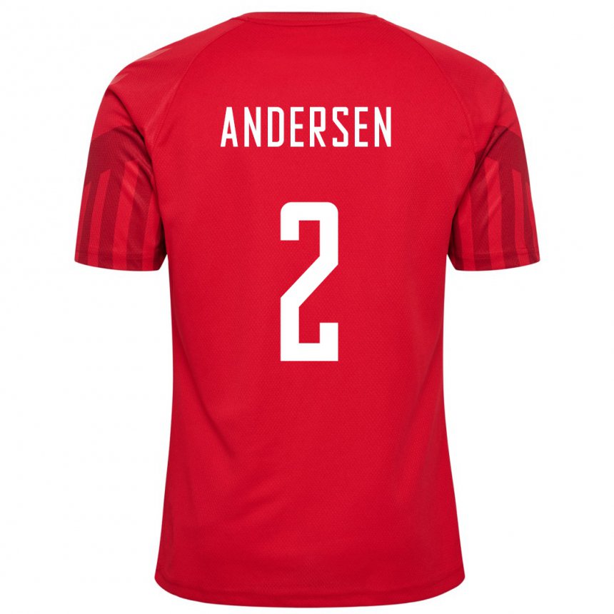Mujer Camiseta Dinamarca Joachim Andersen #2 Rojo 1ª Equipación 22-24 La Camisa