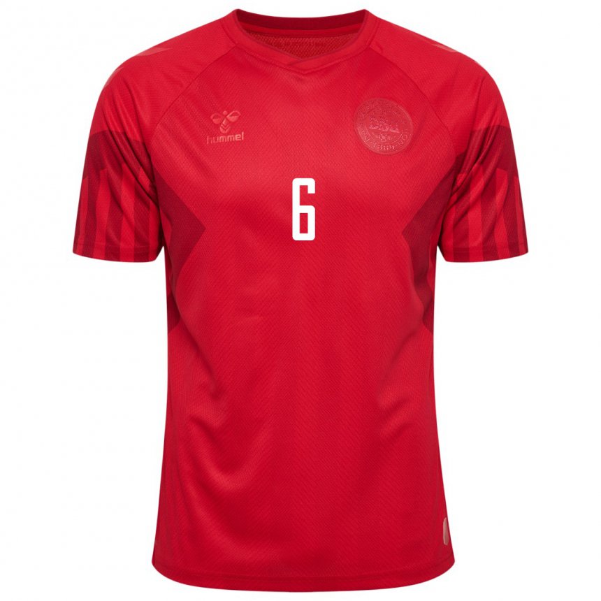 Mujer Camiseta Dinamarca Andreas Christensen #6 Rojo 1ª Equipación 22-24 La Camisa