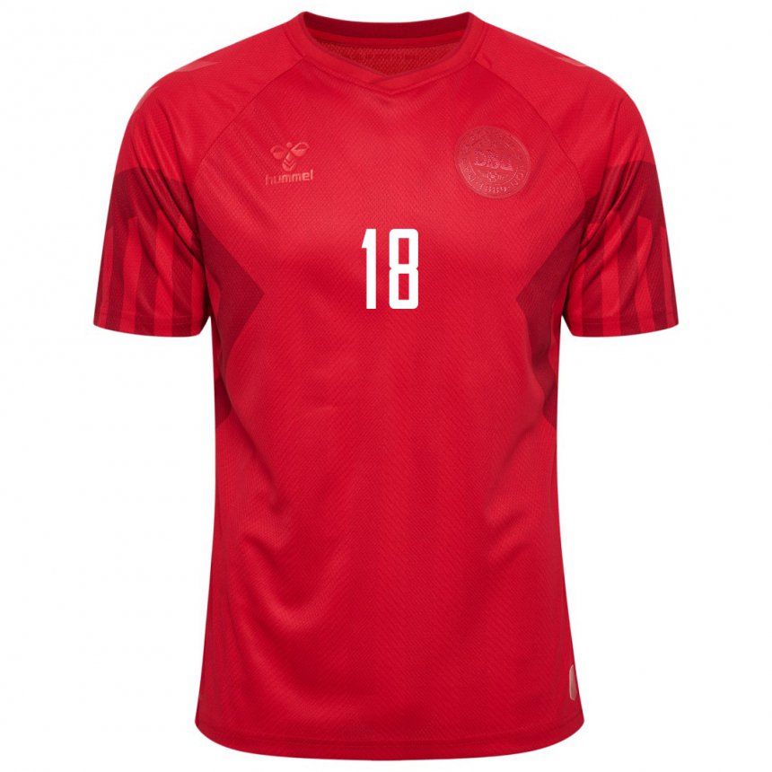Mujer Camiseta Dinamarca Daniel Wass #18 Rojo 1ª Equipación 22-24 La Camisa
