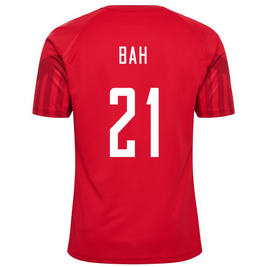 Mujer Camiseta Dinamarca Alexander Bah #21 Rojo 1ª Equipación 22-24 La Camisa