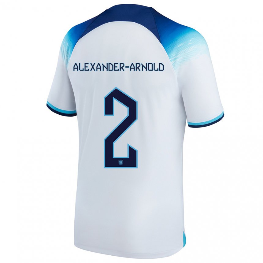 Mujer Camiseta Inglaterra Trent Alexander-arnold #2 Blanco Azul 1ª Equipación 22-24 La Camisa