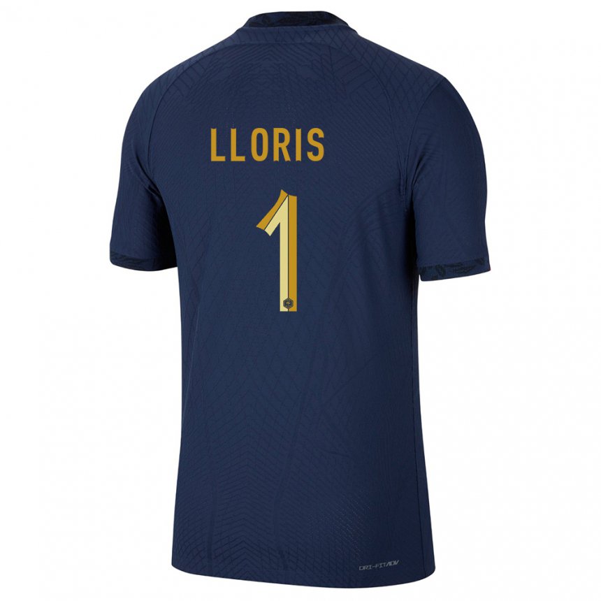 Mujer Camiseta Francia Hugo Lloris #1 Azul Marino 1ª Equipación 22-24 La Camisa