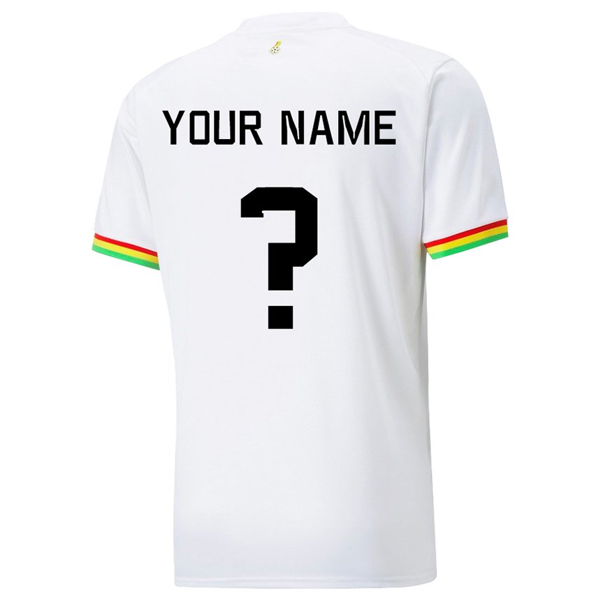 Mujer Camiseta Ghana Su Nombre #0 Blanco 1ª Equipación 22-24 La Camisa