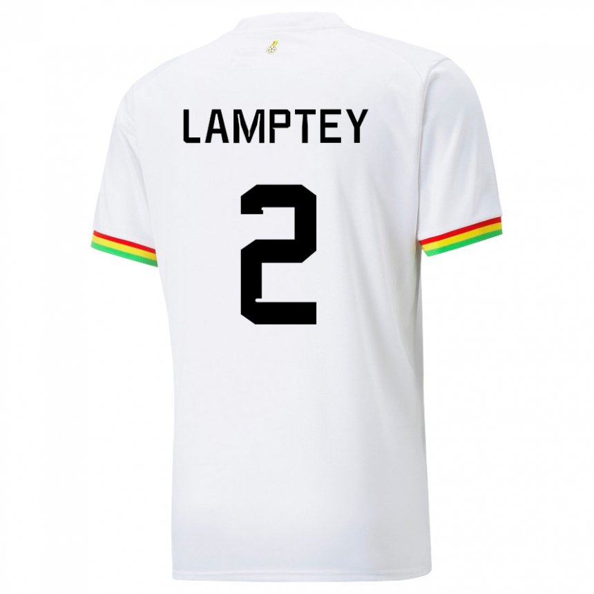 Mujer Camiseta Ghana Tariq Lamptey #2 Blanco 1ª Equipación 22-24 La Camisa