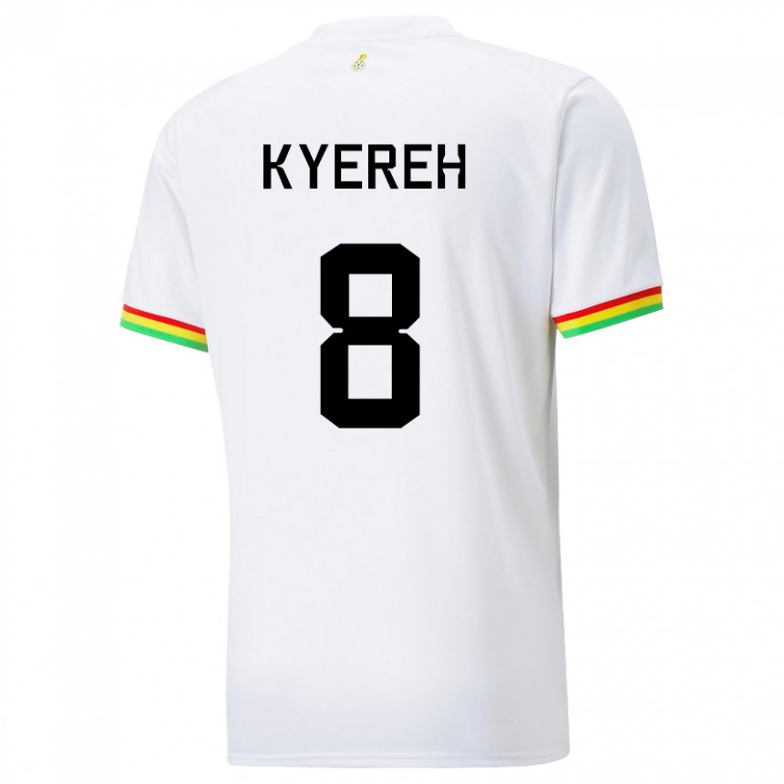 Mujer Camiseta Ghana Daniel-kofi Kyereh #8 Blanco 1ª Equipación 22-24 La Camisa