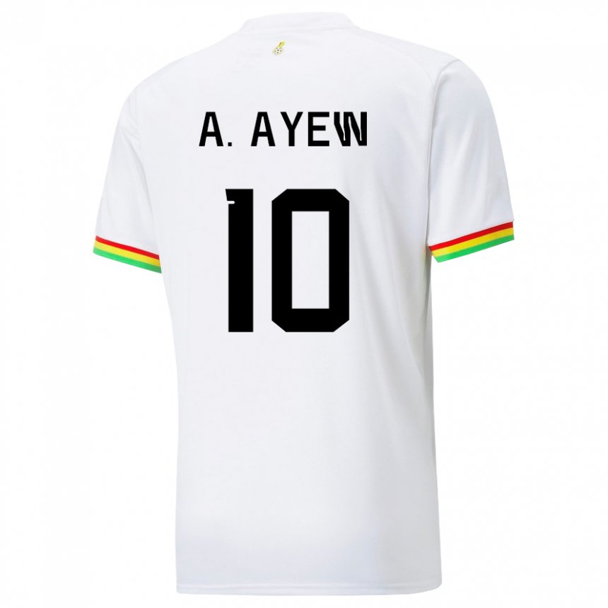 Mujer Camiseta Ghana Andre Ayew #10 Blanco 1ª Equipación 22-24 La Camisa
