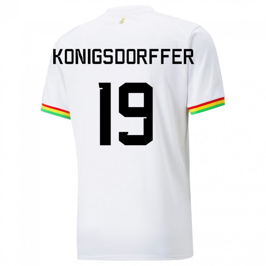 Mujer Camiseta Ghana Ransford-yeboah Konigsdorffer #19 Blanco 1ª Equipación 22-24 La Camisa