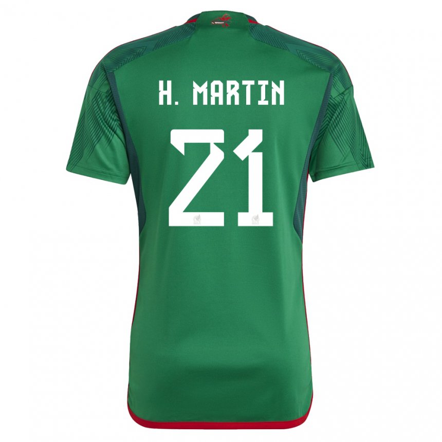 Mujer Camiseta México Henry Martin #21 Verde 1ª Equipación 22-24 La Camisa