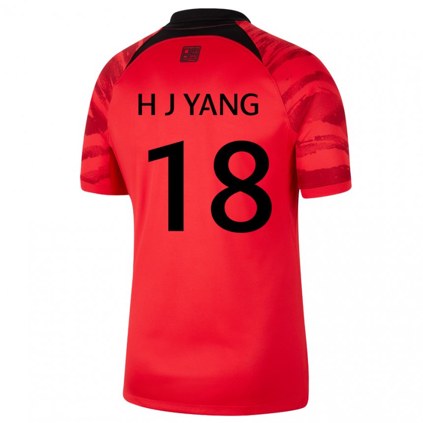 Mujer Camiseta Corea Del Sur Hyun-jun Yang #18 Rojo Volver 1ª Equipación 22-24 La Camisa