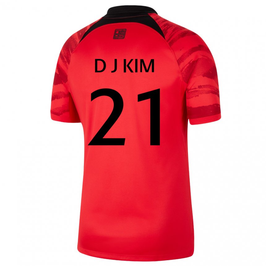 Mujer Camiseta Corea Del Sur Dong-jun Kim #21 Rojo Volver 1ª Equipación 22-24 La Camisa