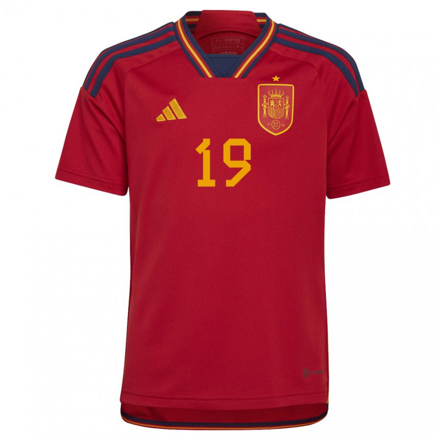 Mujer Camiseta España Carlos Soler #19 Rojo 1ª Equipación 22-24 La Camisa