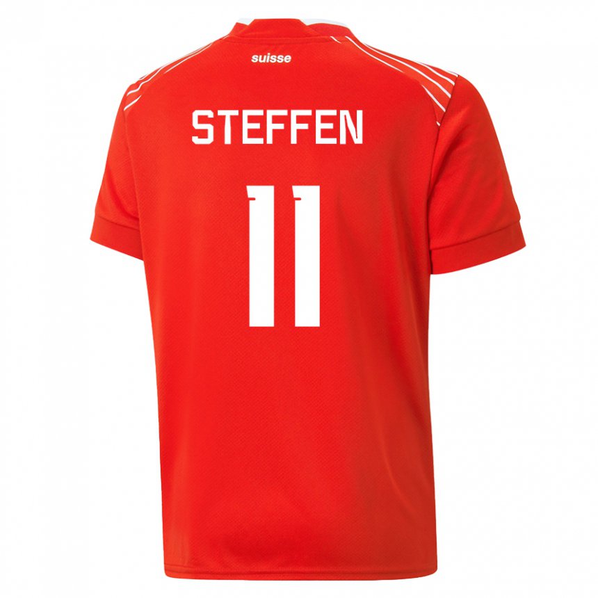 Mujer Camiseta Suiza Renato Steffen #11 Rojo 1ª Equipación 22-24 La Camisa