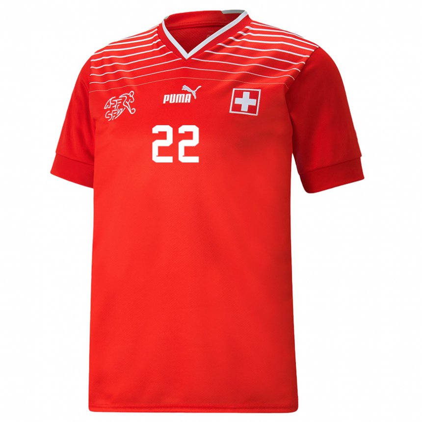 Mujer Camiseta Suiza Fabian Schar #22 Rojo 1ª Equipación 22-24 La Camisa