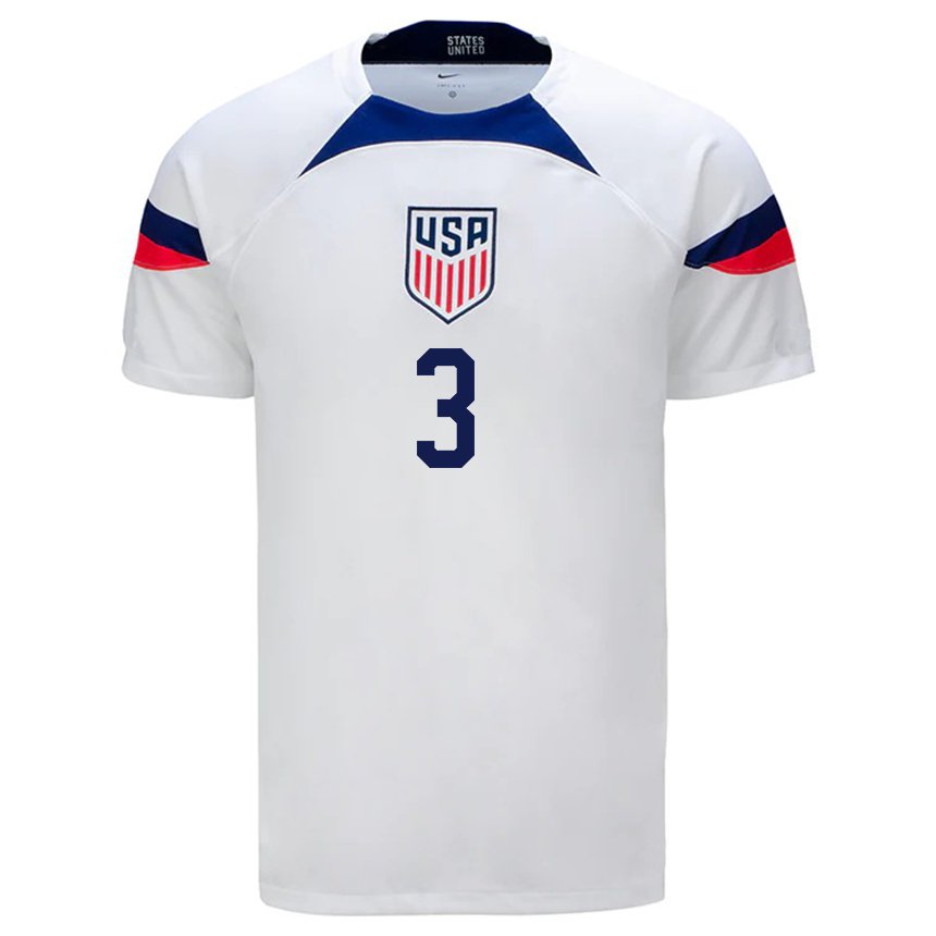 Mujer Camiseta Estados Unidos Walker Zimmerman #3 Blanco 1ª Equipación 22-24 La Camisa