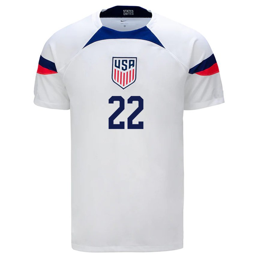 Mujer Camiseta Estados Unidos Reggie Cannon #22 Blanco 1ª Equipación 22-24 La Camisa