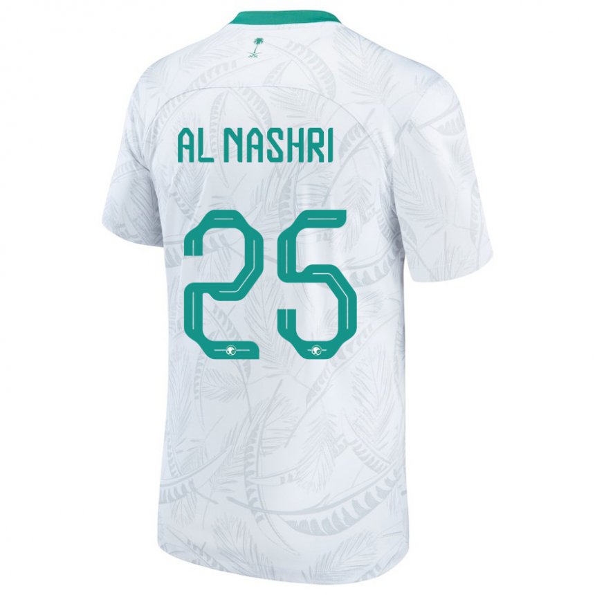 Mujer Camiseta Arabia Saudita Awad Al Nashri #25 Blanco 1ª Equipación 22-24 La Camisa