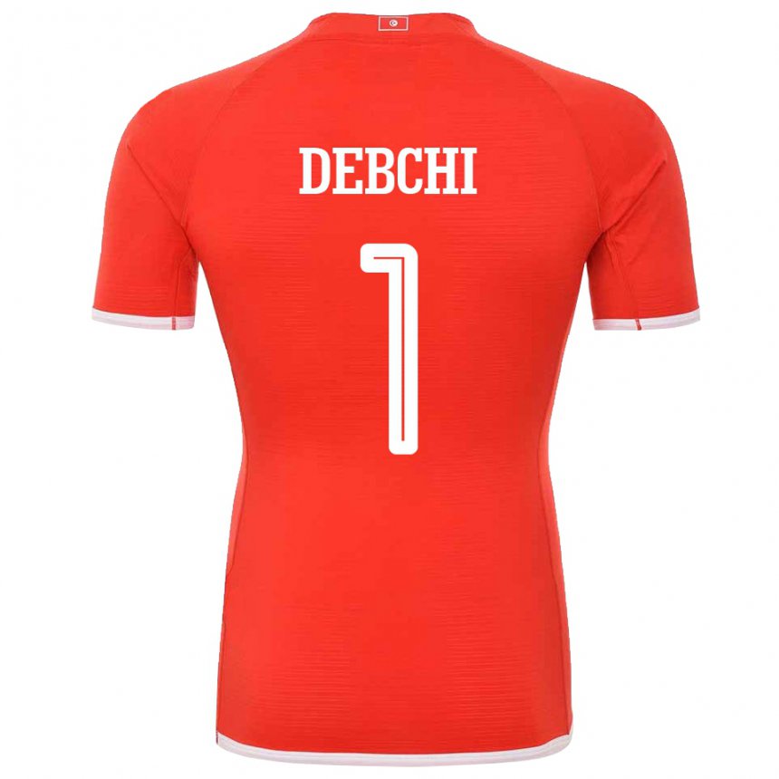 Mujer Camiseta Túnez Mohamed Sedki Debchi #1 Rojo 1ª Equipación 22-24 La Camisa