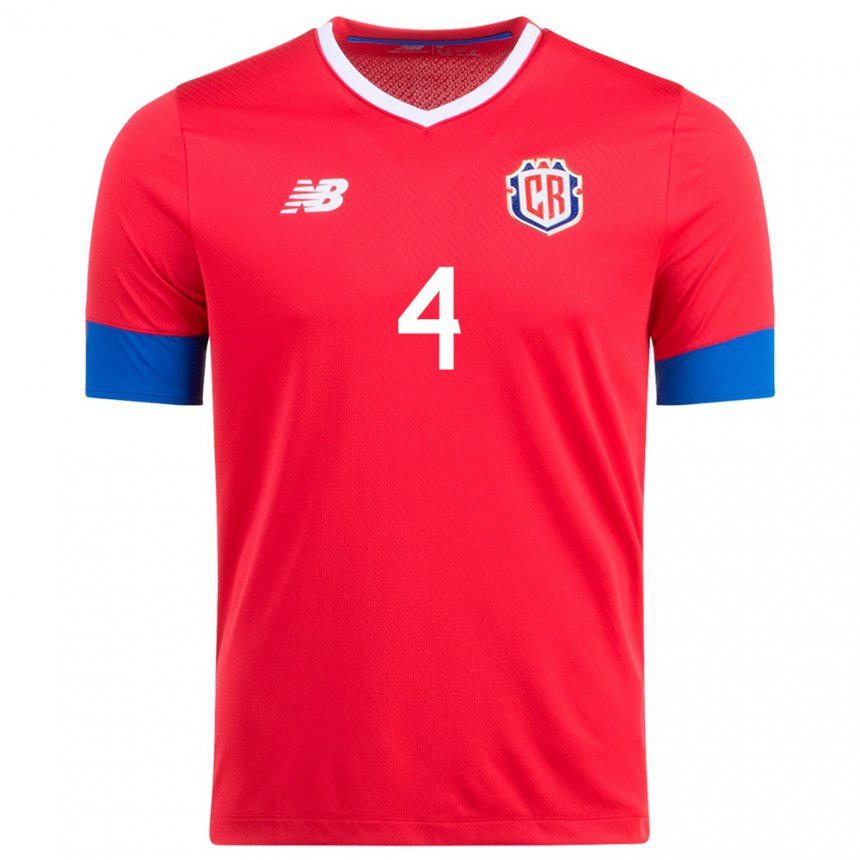Mujer Camiseta Costa Rica Keysher Fuller #4 Rojo 1ª Equipación 22-24 La Camisa