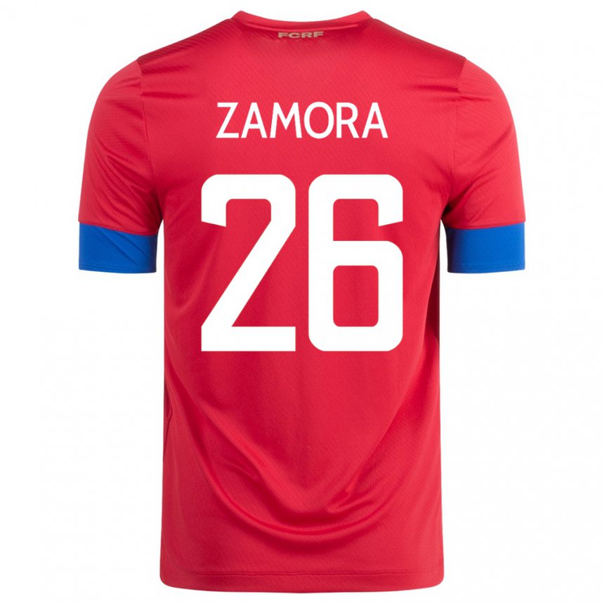 Mujer Camiseta Costa Rica Alvaro Zamora #26 Rojo 1ª Equipación 22-24 La Camisa