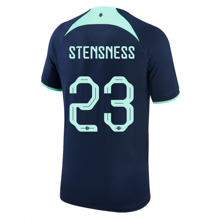 Mujer Camiseta Australia Gianni Stensness #23 Azul Oscuro 2ª Equipación 22-24 La Camisa