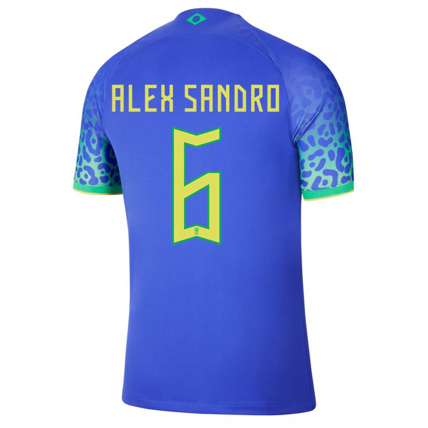 Mujer Camiseta Brasil Alex Sandro #6 Azul 2ª Equipación 22-24 La Camisa