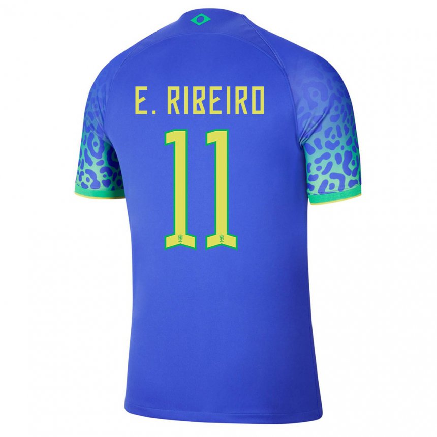 Mujer Camiseta Brasil Everton Ribeiro #11 Azul 2ª Equipación 22-24 La Camisa