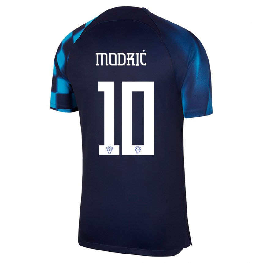 Mujer Camiseta Croacia Luka Modric #10 Azul Oscuro 2ª Equipación 22-24 La Camisa