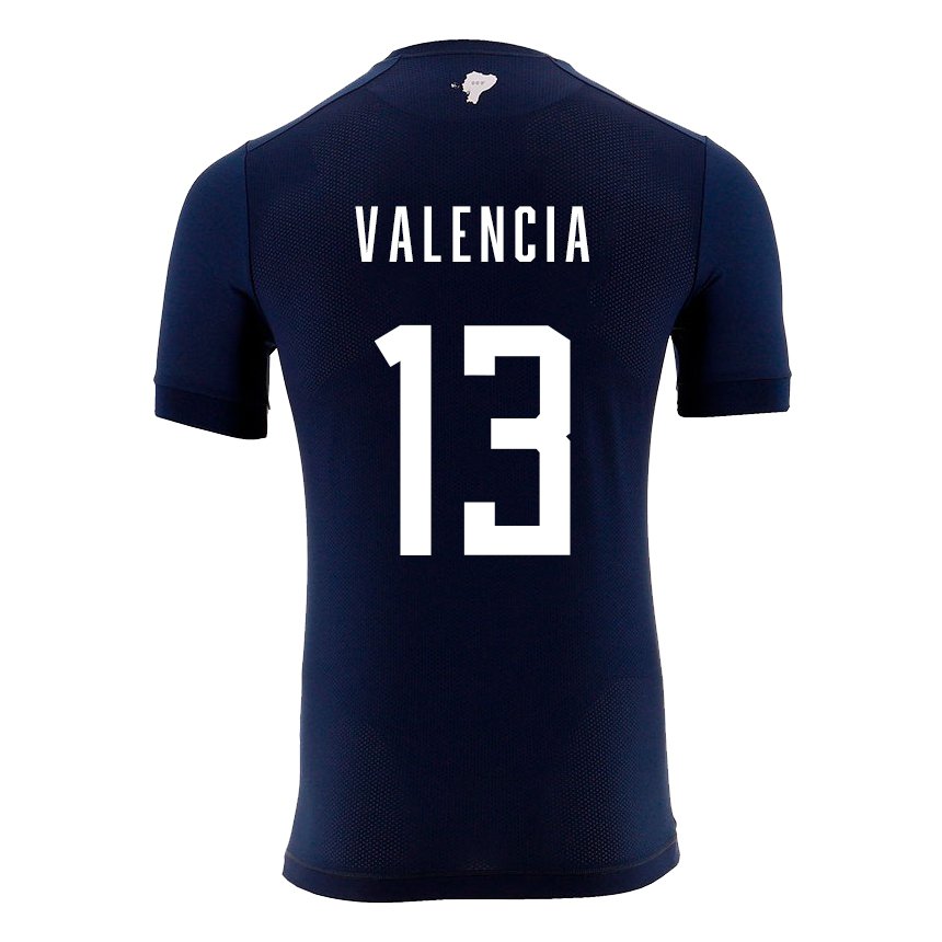 Mujer Camiseta Ecuador Enner Valencia #13 Azul Marino 2ª Equipación 22-24 La Camisa