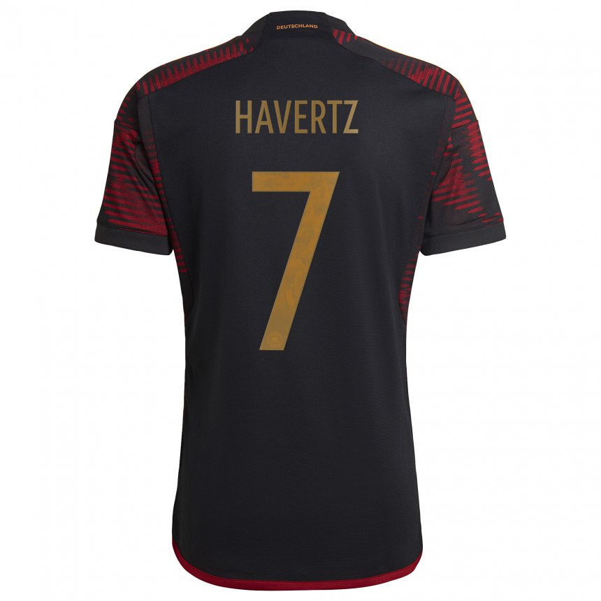 Mujer Camiseta Alemania Kai Havertz #7 Granate Negro 2ª Equipación 22-24 La Camisa