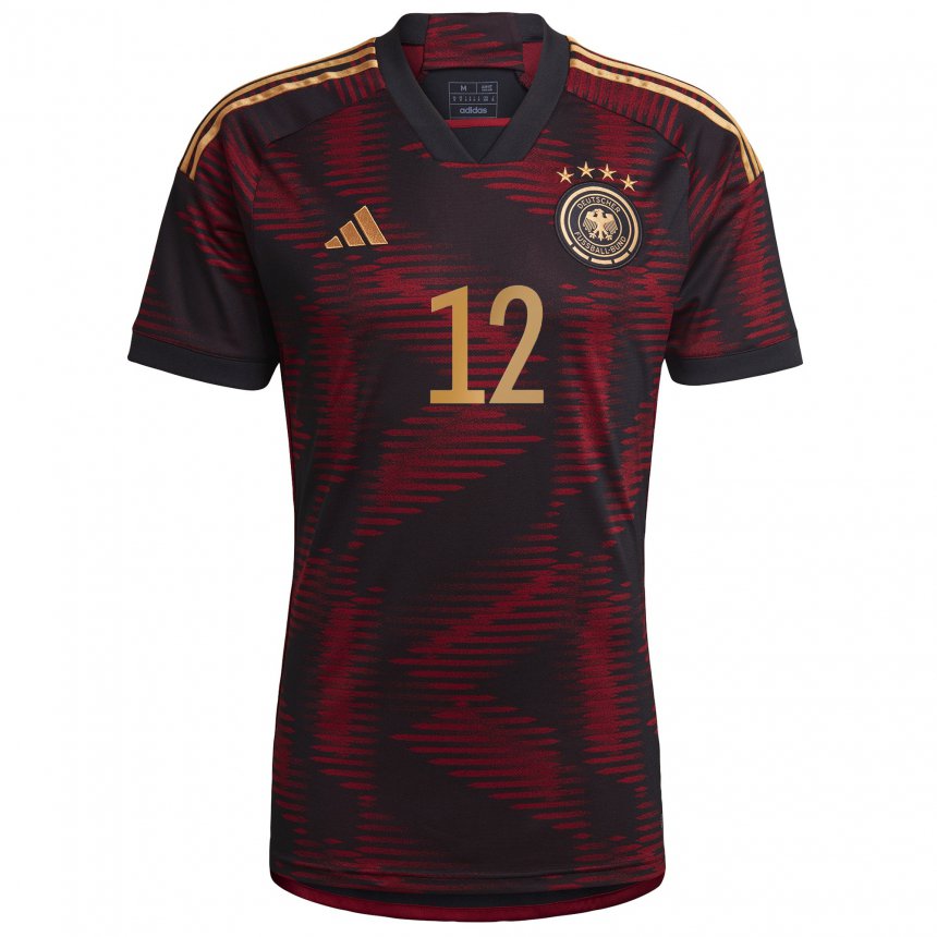 Mujer Camiseta Alemania Kevin Trapp #12 Granate Negro 2ª Equipación 22-24 La Camisa