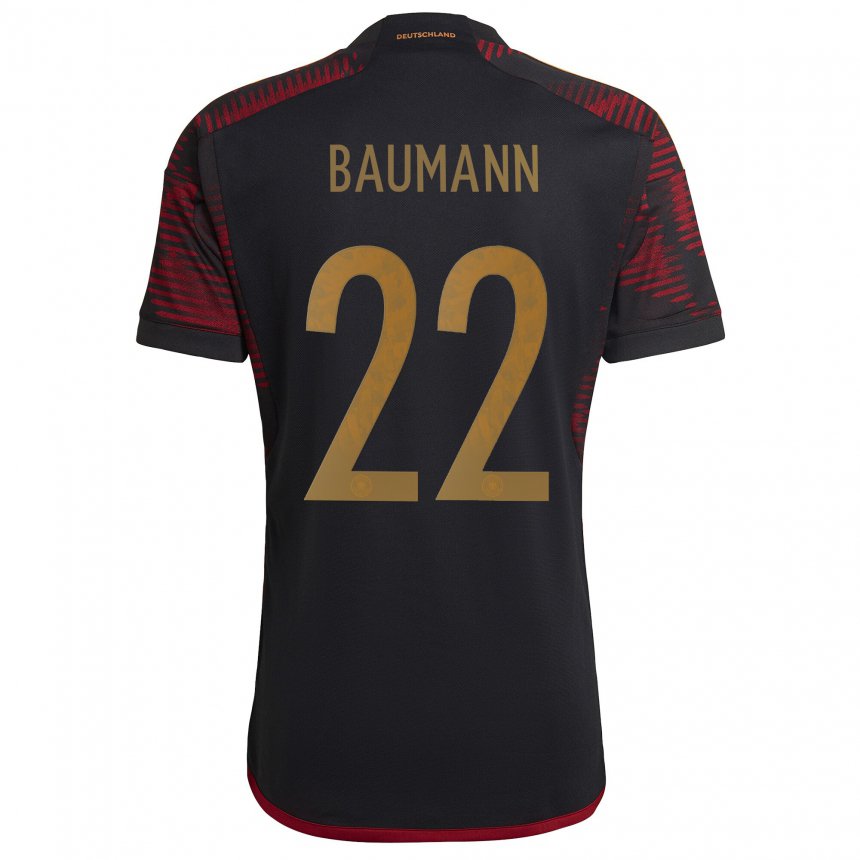 Mujer Camiseta Alemania Oliver Baumann #22 Granate Negro 2ª Equipación 22-24 La Camisa