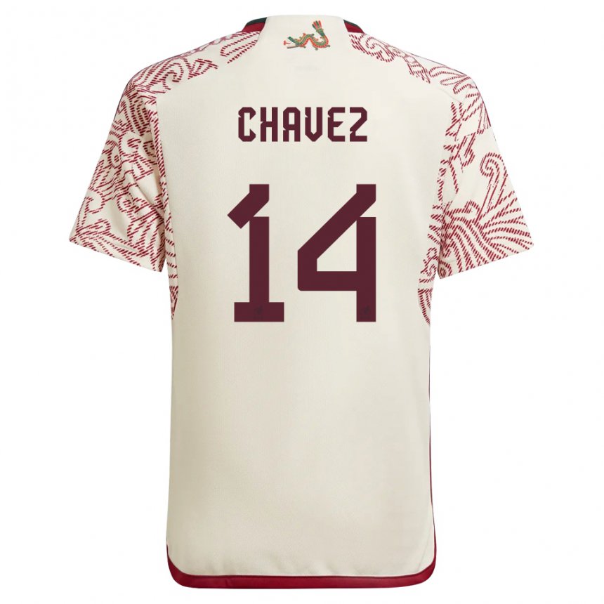 Mujer Camiseta México Luis Chavez #14 Maravilla Blanco Rojo 2ª Equipación 22-24 La Camisa