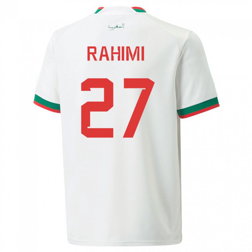 Mujer Camiseta Marruecos Soufiane Rahimi #27 Blanco 2ª Equipación 22-24 La Camisa