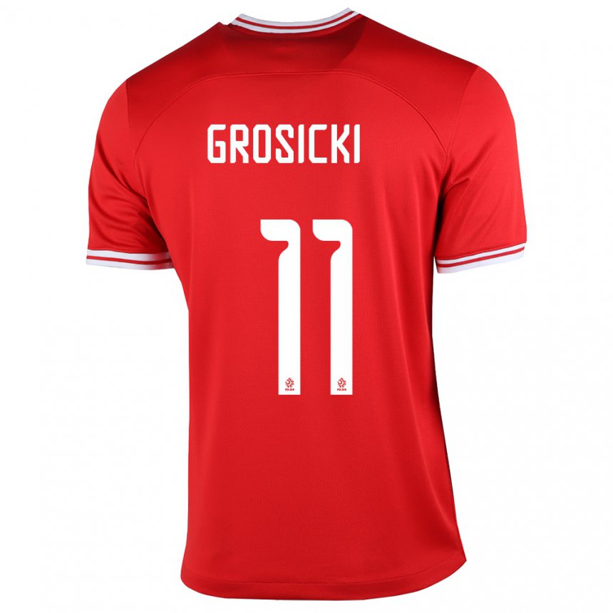 Mujer Camiseta Polonia Kamil Grosicki #11 Rojo 2ª Equipación 22-24 La Camisa