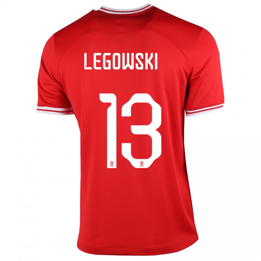 Mujer Camiseta Polonia Mateusz Legowski #13 Rojo 2ª Equipación 22-24 La Camisa