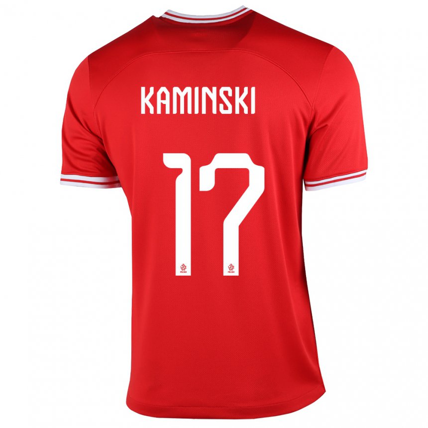 Mujer Camiseta Polonia Jakub Kaminski #17 Rojo 2ª Equipación 22-24 La Camisa