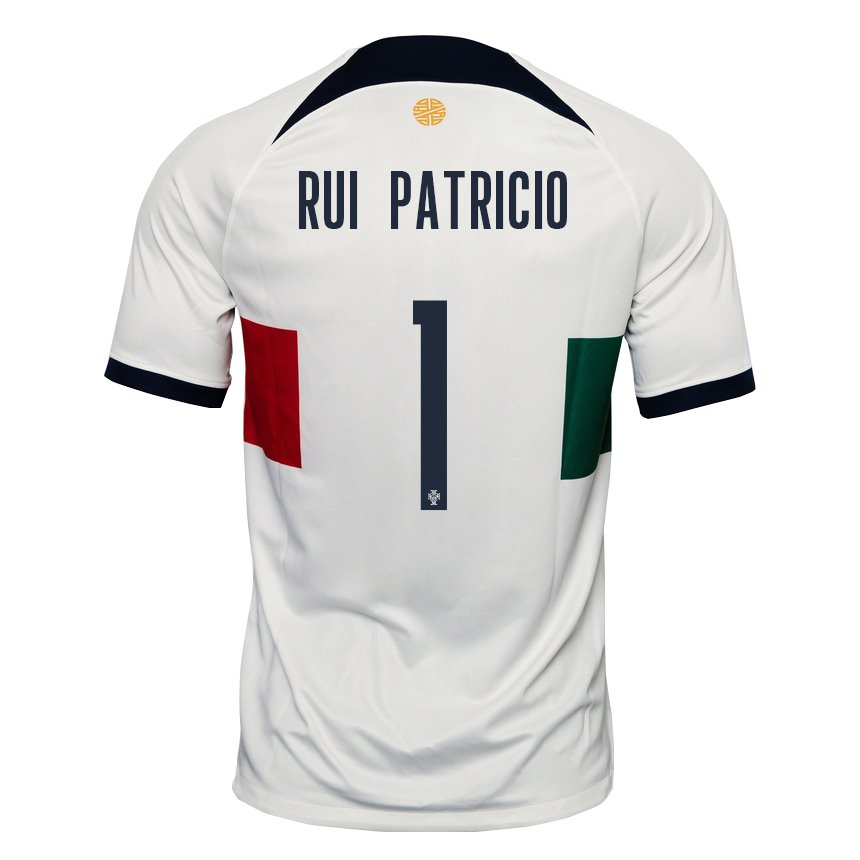 Mujer Camiseta Portugal Rui Patricio #1 Blanco 2ª Equipación 22-24 La Camisa