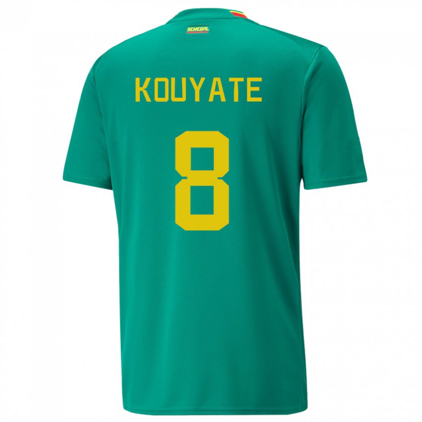 Mujer Camiseta Senegal Cheikhou Kouyate #8 Verde 2ª Equipación 22-24 La Camisa