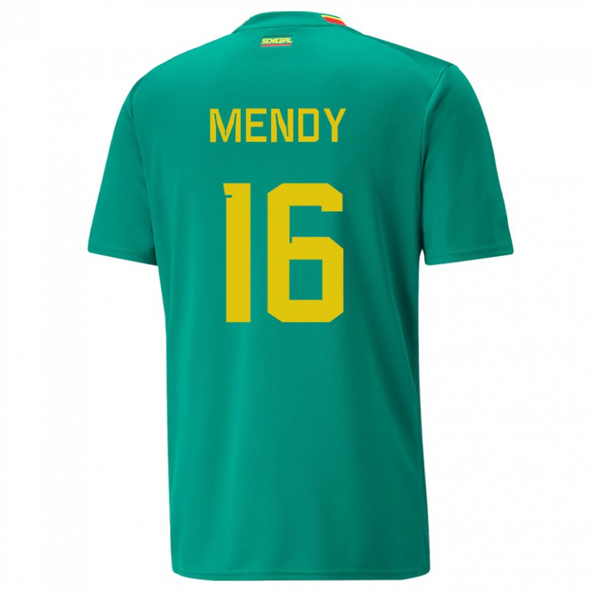 Mujer Camiseta Senegal Edouard Mendy #16 Verde 2ª Equipación 22-24 La Camisa