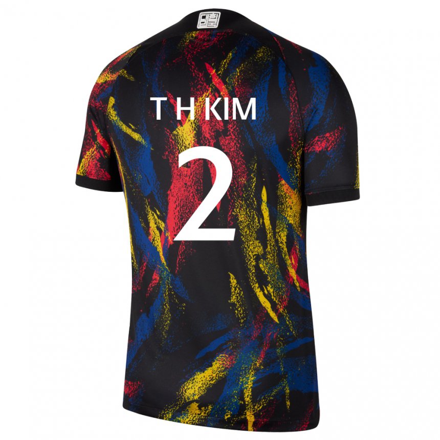 Mujer Camiseta Corea Del Sur Tae-hwan Kim #2 Multicolores 2ª Equipación 22-24 La Camisa