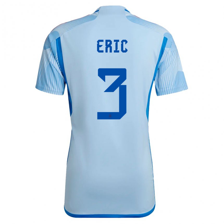 Mujer Camiseta España Eric Garcia #3 Cielo Azul 2ª Equipación 22-24 La Camisa