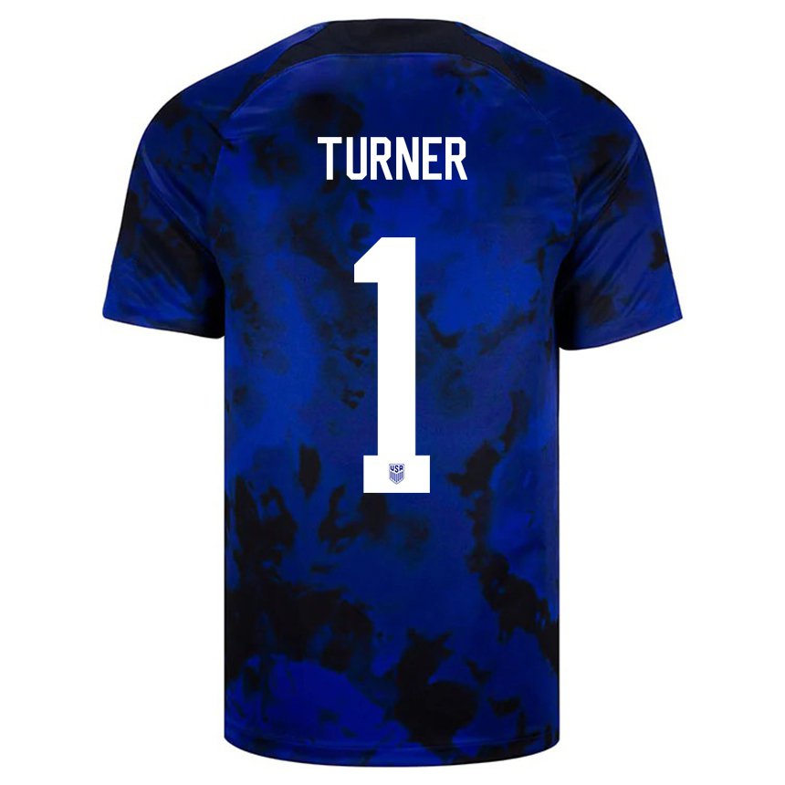 Mujer Camiseta Estados Unidos Matt Turner #1 Azul Real 2ª Equipación 22-24 La Camisa