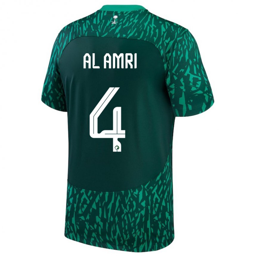 Mujer Camiseta Arabia Saudita Abdulelah Al Amri #4 Verde Oscuro 2ª Equipación 22-24 La Camisa