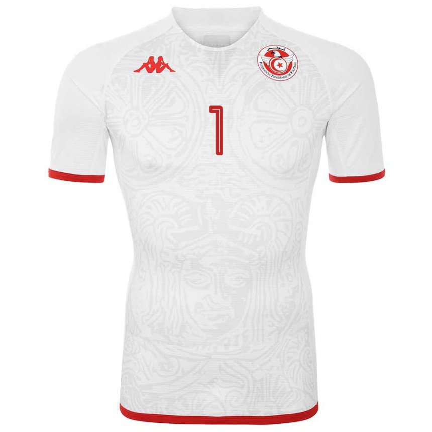 Mujer Camiseta Túnez Mohamed Sedki Debchi #1 Blanco 2ª Equipación 22-24 La Camisa